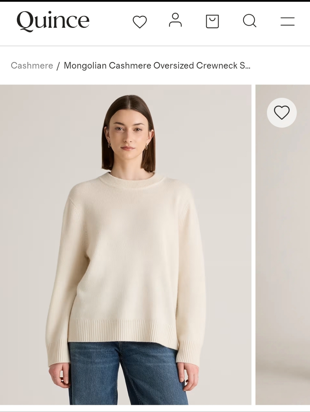 Quince Cream Cashmere Crewneck Sweater